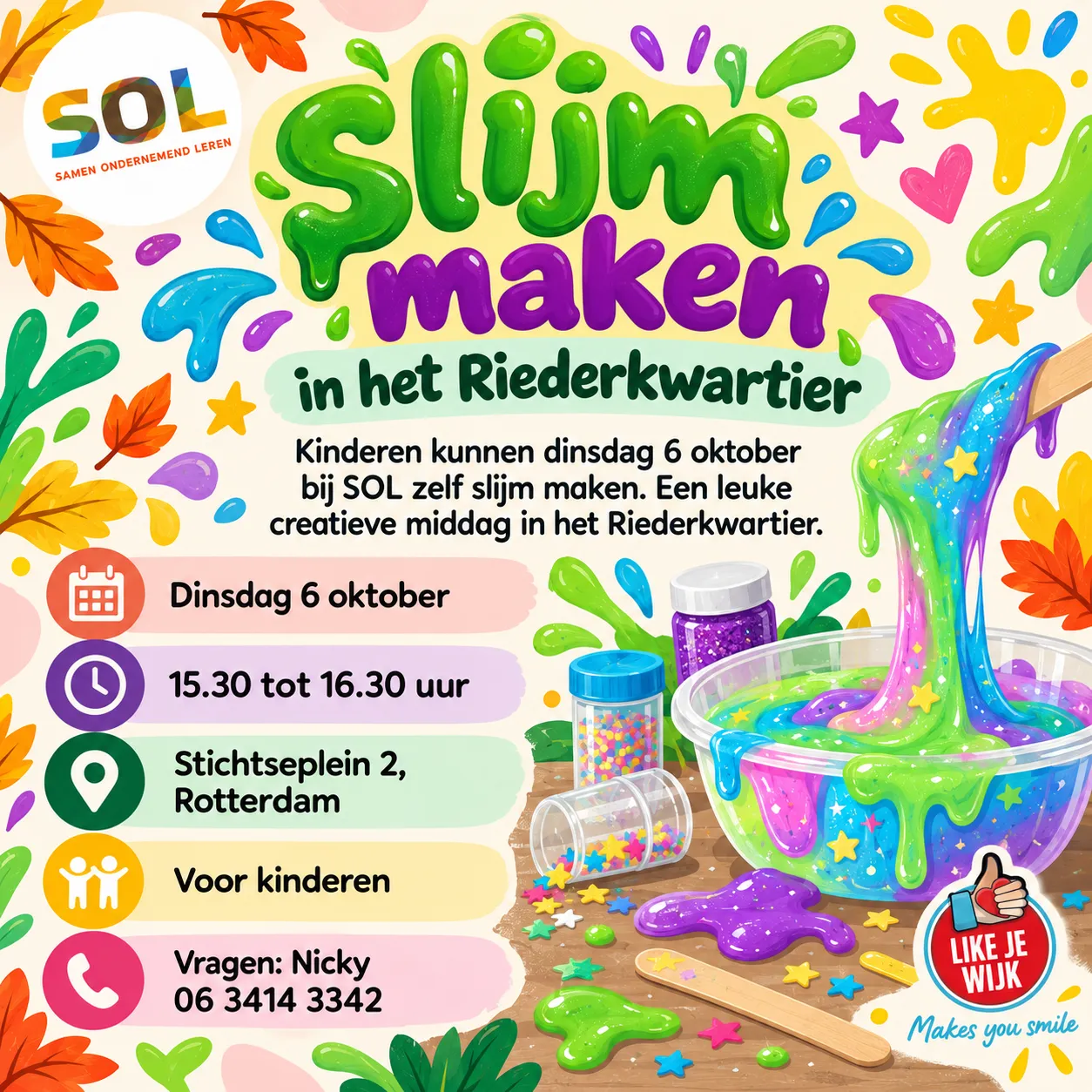 Slijm maken in het Riederkwartier