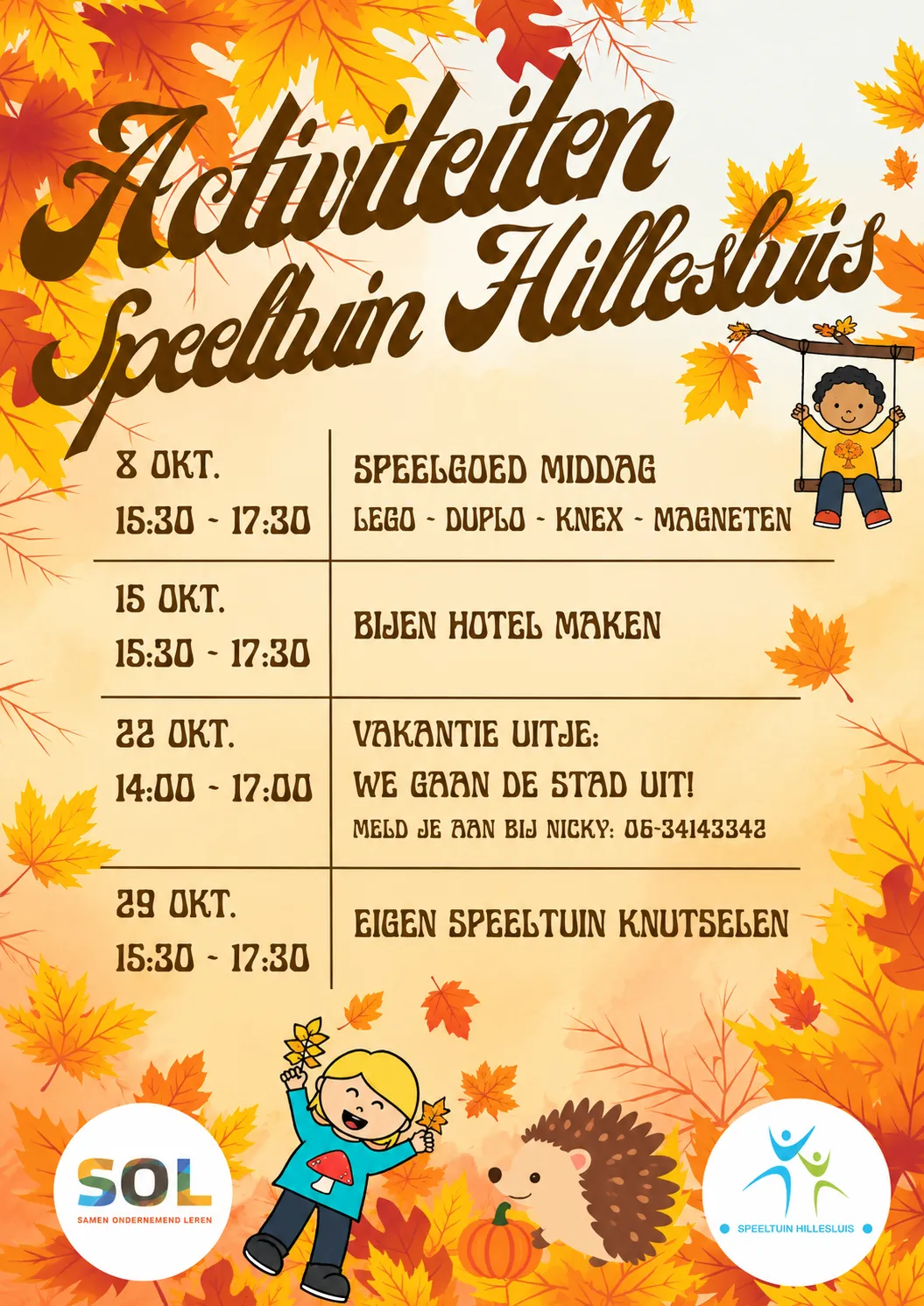 🍂 Vier leuke herfstactiviteiten bij Speeltuin Hillesluis