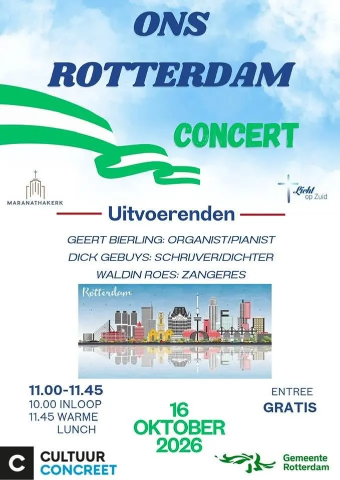 🎶 Concert ‘Ons Rotterdam’ in de Maranathakerk