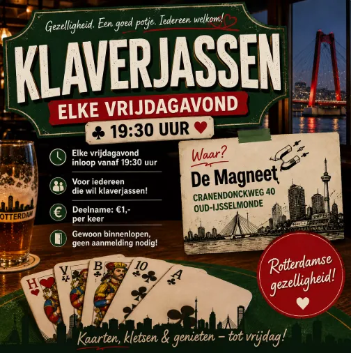 Klaverjassen bij De Magneet in Oud-IJsselmonde