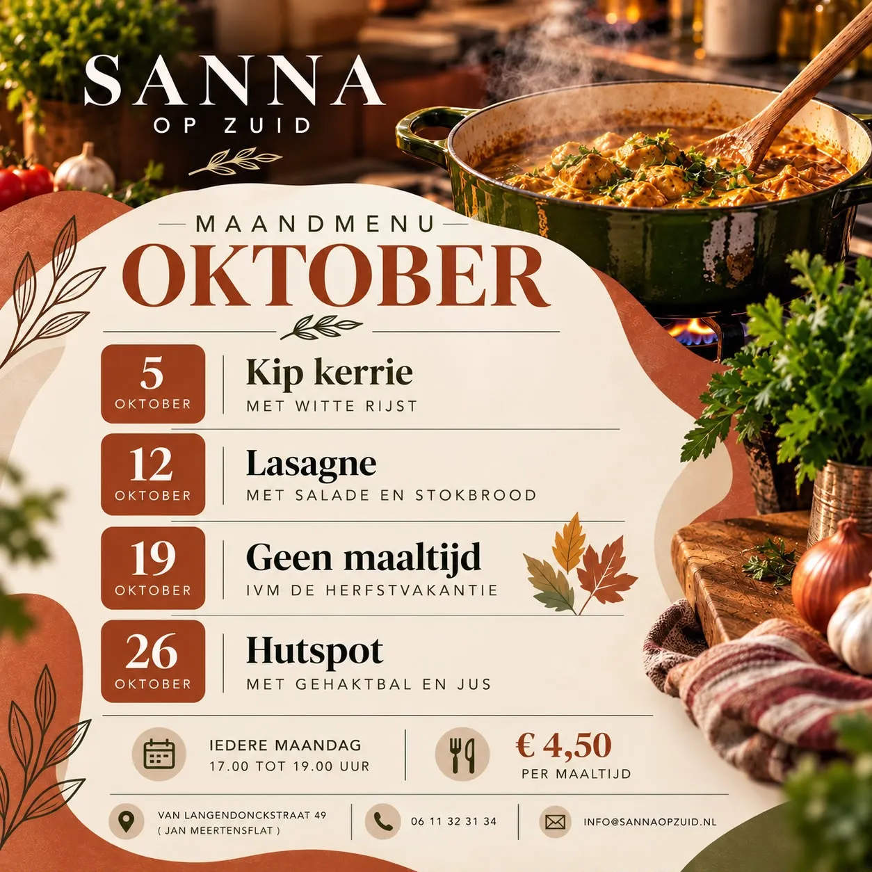 Samen eten bij Sanna op Zuid in oktober