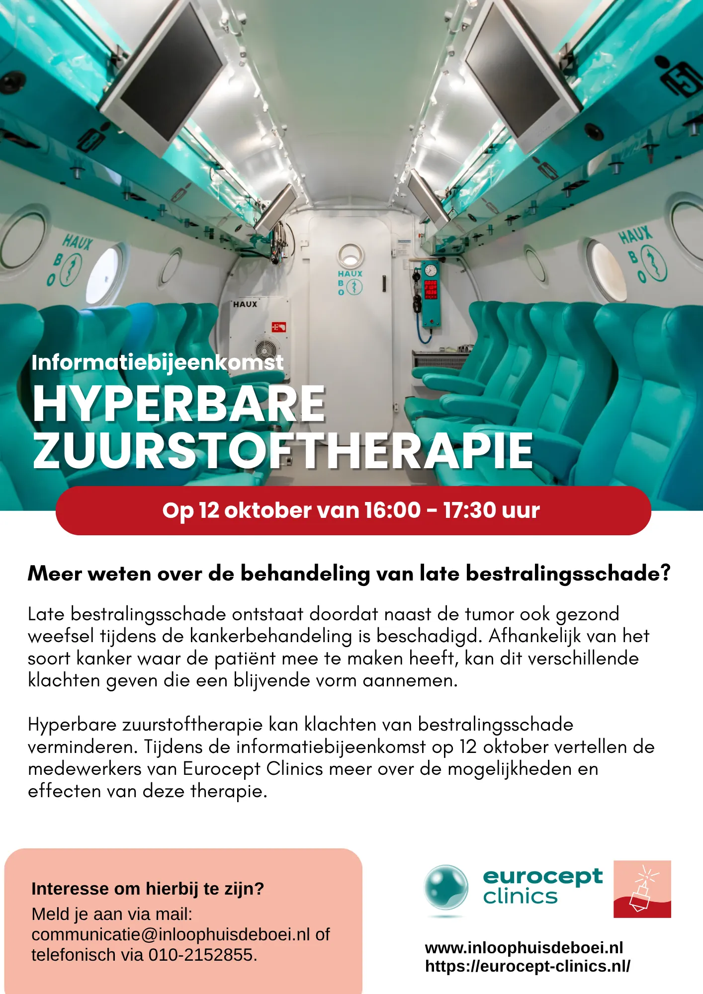 Informatiebijeenkomst hyperbare zuurstoftherapie