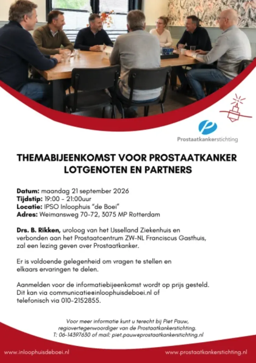 Themabijeenkomst over prostaatkanker