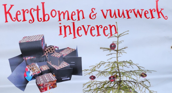 Vuurwerkafval en kerstbomen inleveren de bras